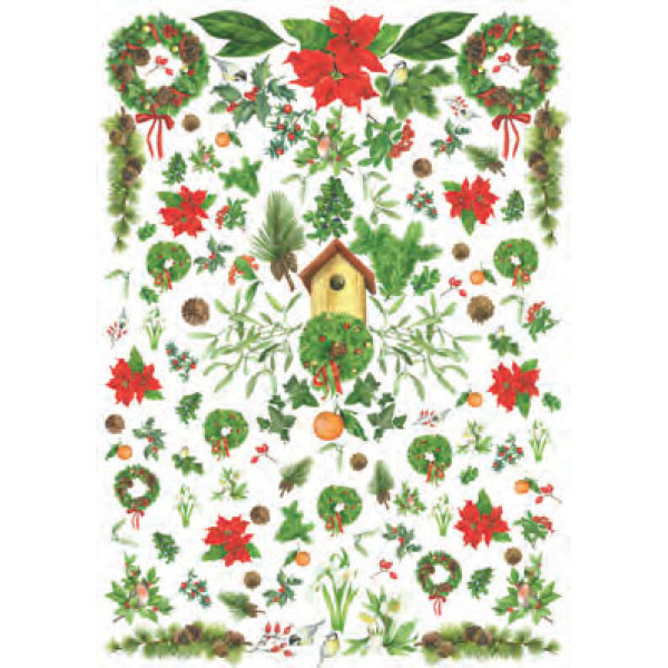 Карта для декупажу Ботаніка та Різдво розмір 50x70 см