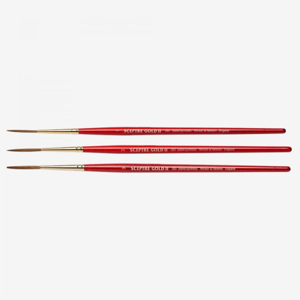 Кисть кругла для летерингу, міксований ворс Winsor Newton 303 Sceptre Gold II Lettering № 1