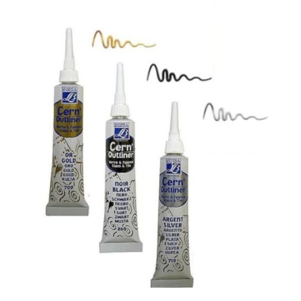 Контур для скла Lefranc та кераміки Glass Tile 20 мл, Black outliner (Чорний) арт. 210956