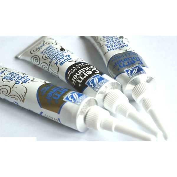 Контур для скла Lefranc та кераміки Glass Tile 20 мл, Black outliner (Чорний) арт. 210956