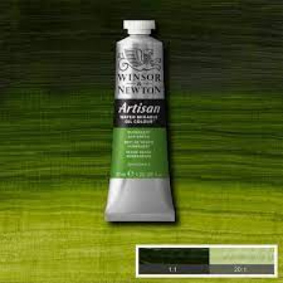 Краска масляная водорастворимая Winsor Artisan Water Mixable 37 мл, № 503, Permanent Sap Green Насыщенный Зеленый