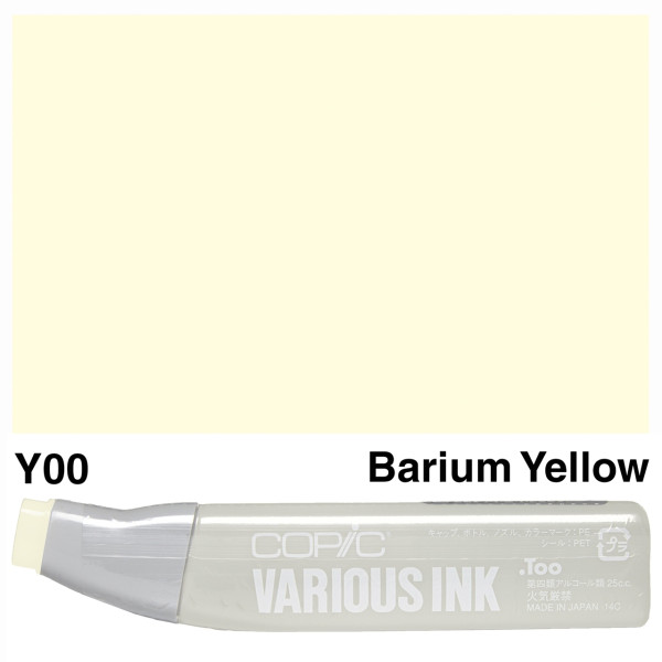 Чорнило для заправки маркерів Copic Various Ink Y-00 Barium yellow Жовтий барій