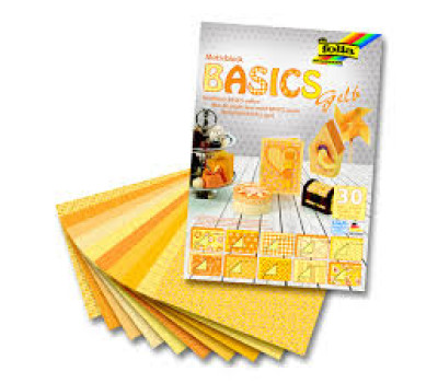 Набор бумаги для скрапбукинга Folia Design Papers Basics, 24х34 см, 30 листов, желтый