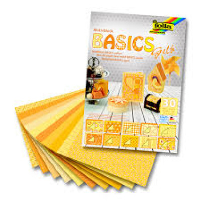 Набор бумаги для скрапбукинга Folia Design Papers Basics, 24х34 см, 30 листов, желтый