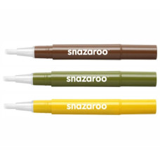 Набір ручок-кистей для гриму Snazaroo Brush Pen, 3x2 мл, оливковий, жовтий, коричневий