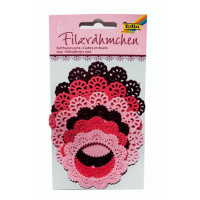 Набір висічок з фетру для декорування Folia Felt Frames Rose 150 г/м2, 7-10 см, рожеві відтінки.