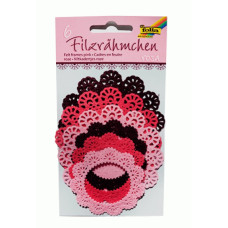 Набор высечек из фетра для декорирования Folia Felt Frames Rose 150 г/м2, d 7-10 см, розовые оттенки