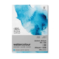 Альбом акварельной бумаги Winsor Newton Watercolour, cold press, 25% хлопок, 23х31 см, 300 г/м2, 12 листов