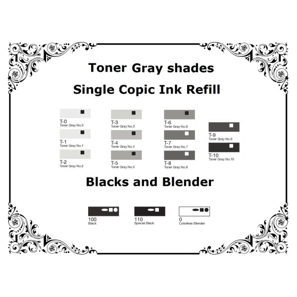 Чернила для заправки маркеров Copic Various Ink T-0 Toner gray Серый