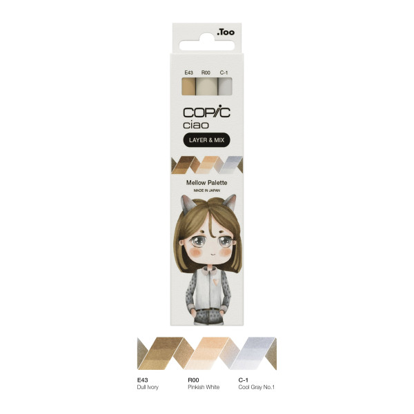 Набор маркеров Copic Ciao Set "Layer Mix" (3 шт), Mellow Palette (E43+R00+C-1)