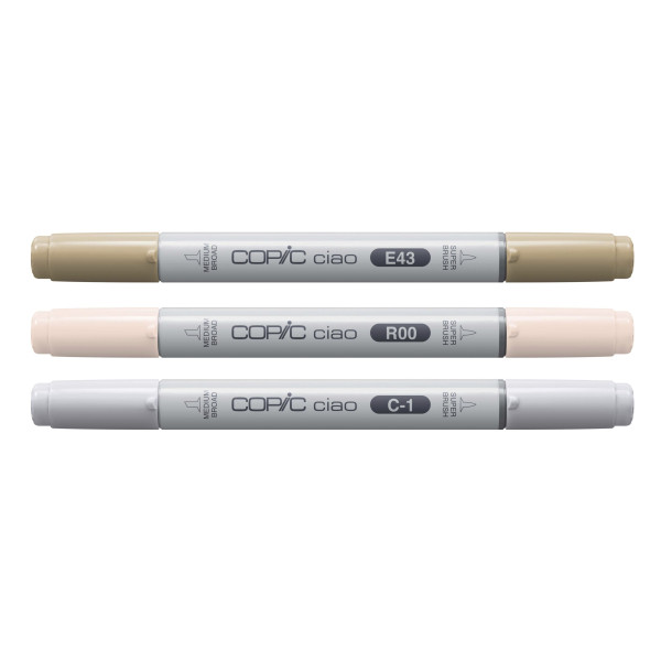 Набор маркеров Copic Ciao Set "Layer Mix" (3 шт), Mellow Palette (E43+R00+C-1)
