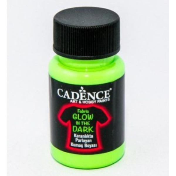 Світлонакопичувальна акрилова фарба для тканини Fabric Glow In The Dark Cadence, 50 мл, Зелений