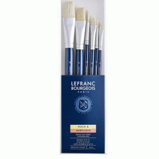 Пензлі у наборі Lefranc Fine Hog bristle Brushes Set щетина (№6, 12, 16, 24, 6, 12) 6 шт