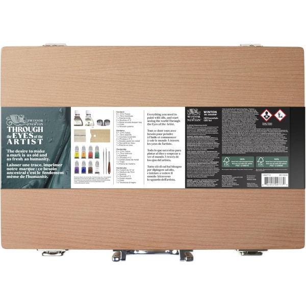 Набор масляных красок Winton Wooden Set, 8х37 мл + растворители 2 шт по 75 мл + 2 кисти + аксессуары