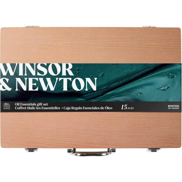 Набор масляных красок Winton Wooden Set, 8х37 мл + растворители 2 шт по 75 мл + 2 кисти + аксессуары