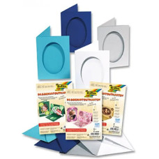 Заготовка для открытки паспарту овального Folia, 220 г/м2, 10,5x15 см, № 58 Fir green Темно-зеленый