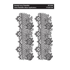 Кружевной трансфер белый Water Application Lace Transfer Cadence White, 17х25 см, DT-030W