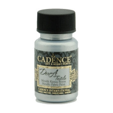 Краска по ткани Cadence Dora Textil Metallic Fabric Paint 50 мл Серебро