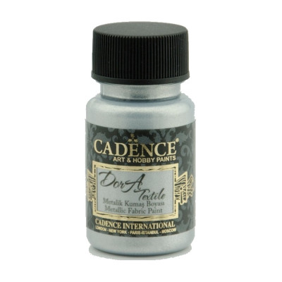 Краска по ткани Cadence Dora Textil Metallic Fabric Paint 50 мл Серебро