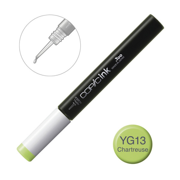 Чернила для заправки маркеров Copic Ink YG-13 Lettuce green Ярко-зеленый 12 мл