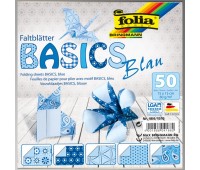 Папір для орігамі Folia Folding Papers 15x15 см, 50 аркушів, 80 г/м2, синій