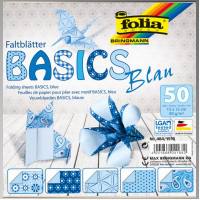 Папір для орігамі Folia Folding Papers 15x15 см, 50 аркушів, 80 г/м2, синій