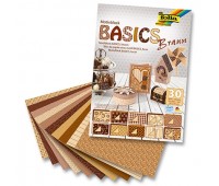 Набір паперу для скрапбукінгу Folia Design Papers Basics, 24х34 см, 30 листів, коричневий