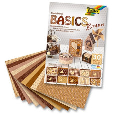 Набір паперу для скрапбукінгу Folia Design Papers Basics, 24х34 см, 30 листів, коричневий
