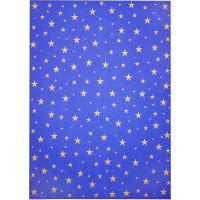 Картон для дизайну золоті зірки Folia Photo Mounting Board with gold stars 300 г/м2, 50x70 см, №34 Синій