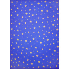 Картон для дизайна золотые звезды Folia Photo Mounting Board with gold stars 300 г/м2, 50x70 см, №34 Blue Синий
