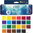 Набір акварельних фарб Lefranc Fine Watercolour Set Half Pans, напівквітка, 24 кол., в металевій упаковці