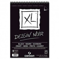 Альбом (блок) черной бумаги для набросков Canson XL Dessin Black 150 г/м2, A4, 40 листов