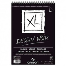 Альбом (блок) чорного паперу для нарисів Canson XL Dessin Black 150 г/м2, A4, 40 аркушів