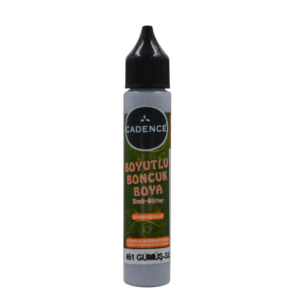 Контур глиттерный Cadence Glitter Color, Серебро, 25 мл