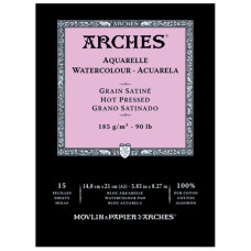 Альбом для акварели Arches Hot Pressed Natural White 185 г, 14,8x21 см, 15 листов