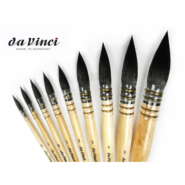 Пензель білка DaVinci Blue Russian Squirrel hair серія 418 французька обойма №3 Пензель білка DaVinci Blue Russian Squirrel hair серія 418 французька обойма №3