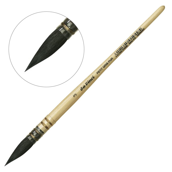 Пензель білка DaVinci Blue Russian Squirrel hair серія 418 французька обойма №3