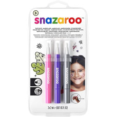 Набір ручок-кистей для гриму Snazaroo Brush Pen, 3x2 мл, рожевий, фіолетовий, срібний