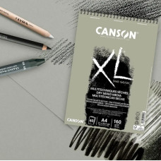 Альбом для ескізів на спіралі XL Sand Grain 160 г, 21x29,7 см - A4, 40 аркушів, Canson, Grey