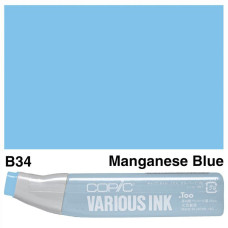 Чернила для маркеров Copic Various Ink, B-34 Manganese blue Марганец синий