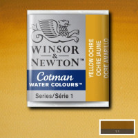 Акварельная краска Winsor Newton Cotman Half Pan, № 744 Желтая охра