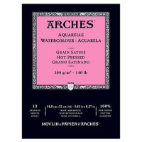 Альбом для акварели Arches гарячей пресовки Arches Hot Pressed 300 гр/м2 14,8x21 см, 12 листов
