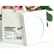 Заготовка для открытки паспарту овального Folia, 220 г/м2, 10,5x15 см, № 00 White Белая