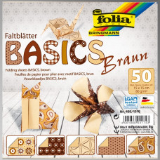 Бумага для оригами Folia Folding Papers 15x15 см, 50 листов, 80 г м 2, коричневый (466/1515)