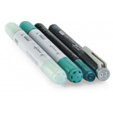 Набір спиртових маркерів Copic Ciao Set Doodle Pack Turquoise, Лазурні відтінки 2+1+1 шт