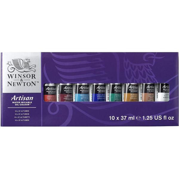 Набір водорозчинних олійних фарб Winsor Newton Artisant, 10 кольорів по 37 мл.