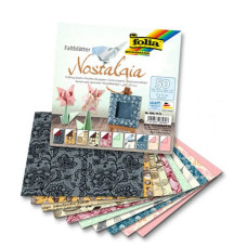 Набір паперу для орігамі Folia Nostalgia, 80 г/м2, 15х15 см, 50 аркушів