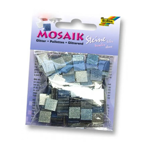 Мозаика глиттерная Folia Glitter, 45 г/м2, 5x5 мм, 700 шт, № 02 Blue Синий