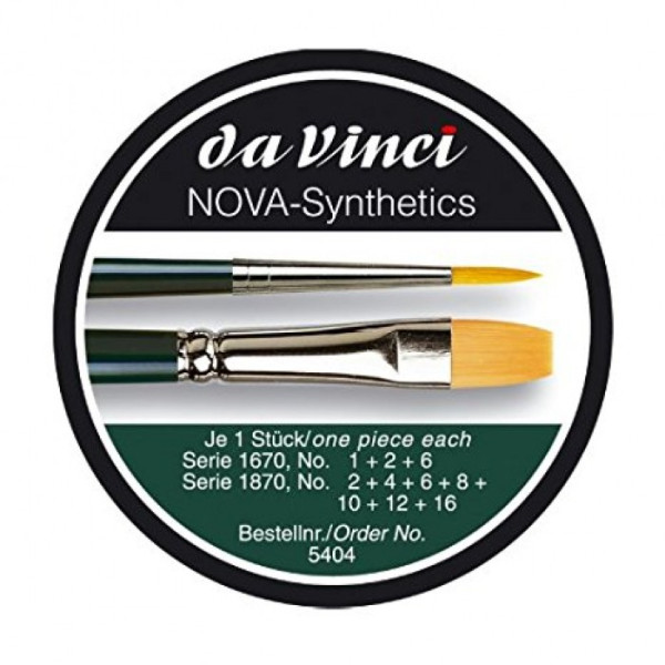 Набір пензля синтетика daVinci в метал. футляри Nova Brush Set 10 шт, 5404 Da Vinci