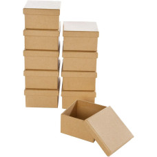 Бокс для декору Folia Small Cardboard Box Natural, Square Квадрат, бежевий